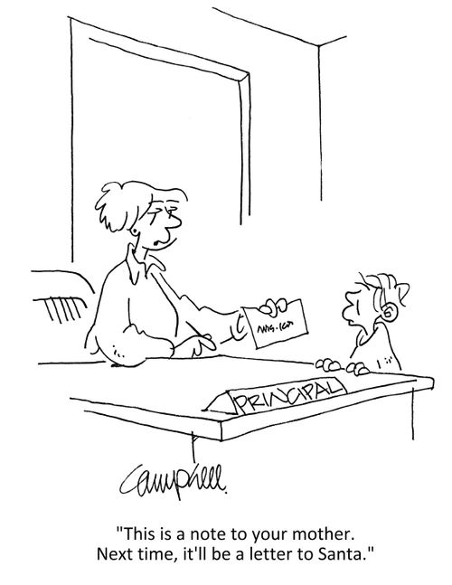 "This is a note to your mother. Next time, it'll be a letter to Santa."