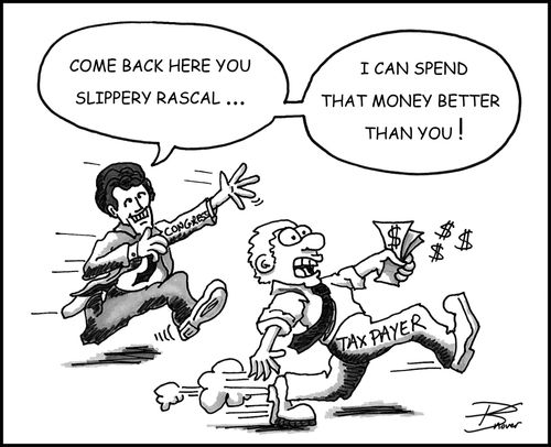 "Come back here you slippery rascal...I can spend that money better than you!"