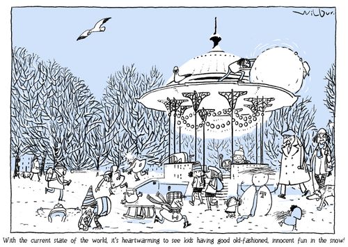 "With the current state of the world, it's heartwarming to see kids having good old-fashioned, innocent fun in the snow!"