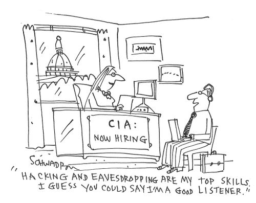 "Hacking and eavesdropping are my top skills. I guess you could say I'm a good listener."