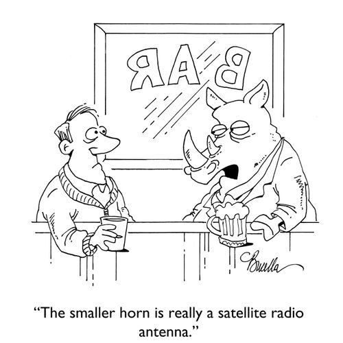 "The smaller horn is really a satellite radio antenna."