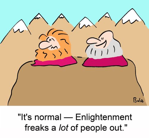 'It's normal -- Enlightenment freaks a lot of people out.'