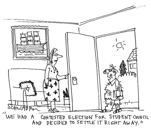 'We had a contested election for student council and decided to settle it right away.'