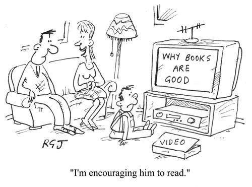 'I'm encouraging him to read.'