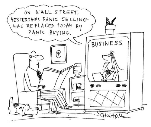 "On Wall Street, yesterday's panic selling was replaced by panic buying."