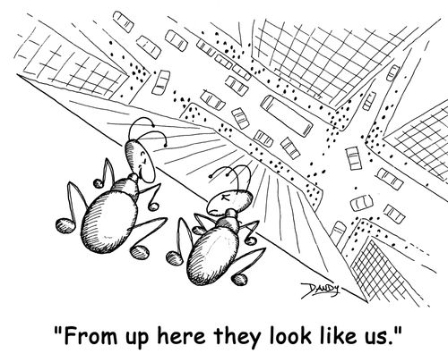 'From up here they look like us.'