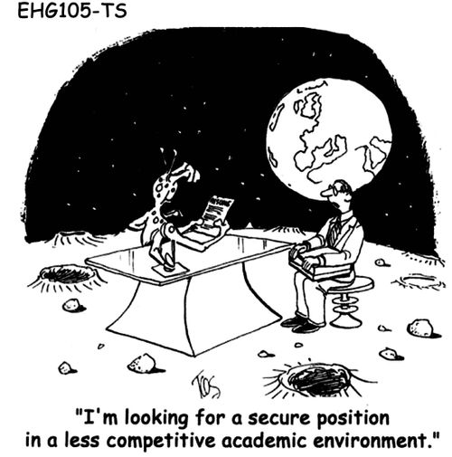 "I'm looking for a secure position in a less competitive academic environment."
