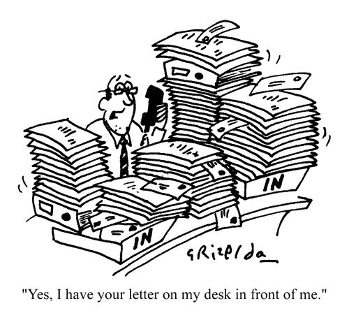 'Yes, I have your letter on my desk in front of me.'