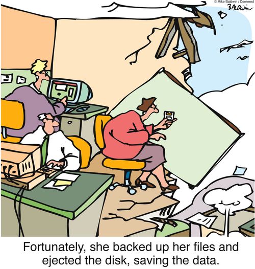 Fortunately, she backed up her files and ejected the disk, saving the data.