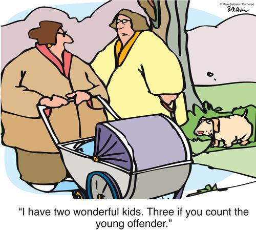 "I have two wonderful kids. Three if you count the young offender."
