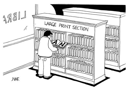 Large Print Section of the Library.