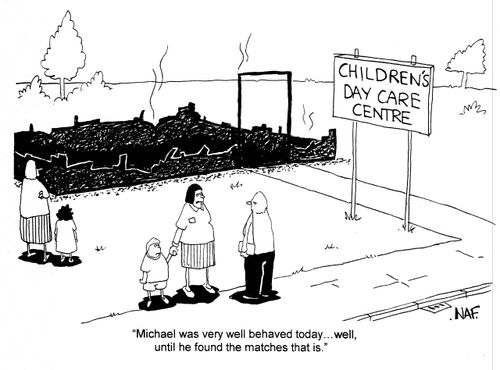 'Michael was very well behaved today...well, until he found the matches that is.'
