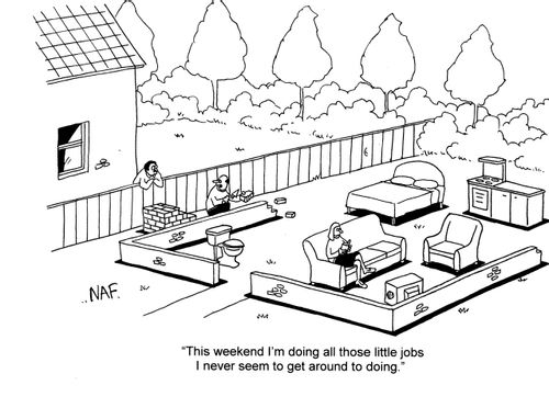 'This weekend I'm doing all those little jobs I never seem to get around to doing.'