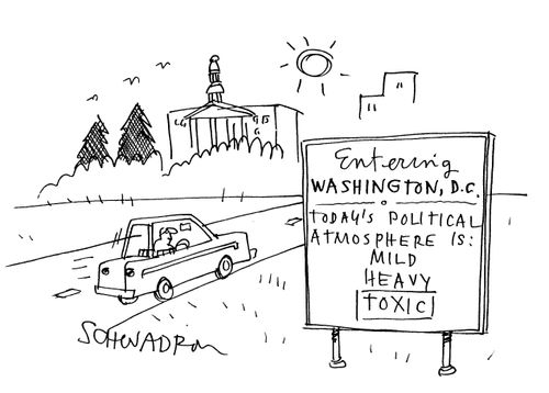 Entering Washington, DC.  Today's Polticial Atmosphere is TOXIC.