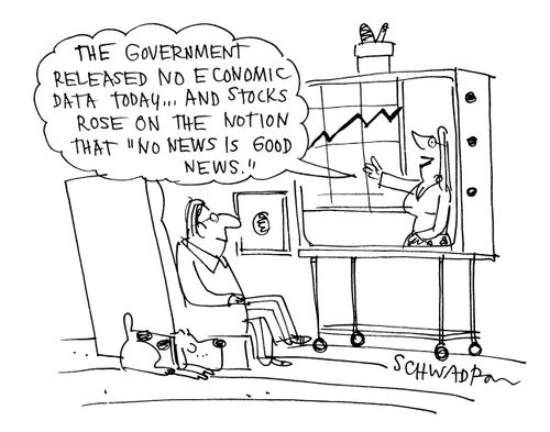 'The government released no economic date today...and stocks rose on the notion that 'no news is good news'.'