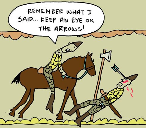 "Remember what I said...keep an eye on the arrows!"
