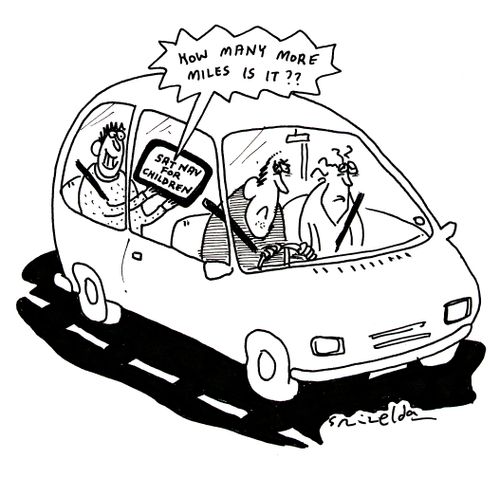 Satellite Navigation for children - "How many more miles is it?"