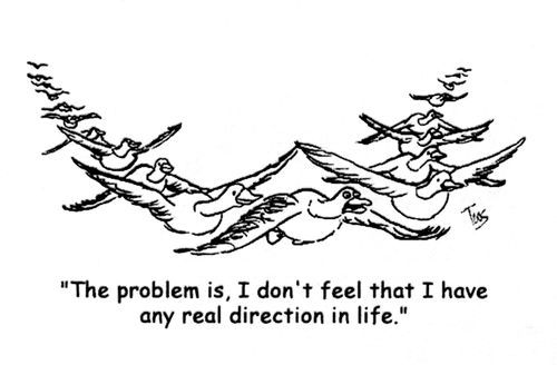 "The problem is, I don't feel that I have any real direction in life."