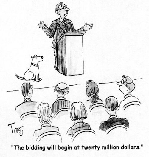 "The bidding will begin at twenty million dollars."
