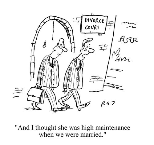 'And I thought she was high maintenance when we were married.'