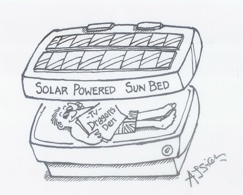 Solar powered sunbed.