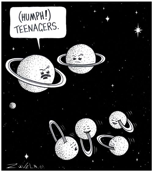 Old Ringed Planet: '( Humph! ) Teenagers.' 