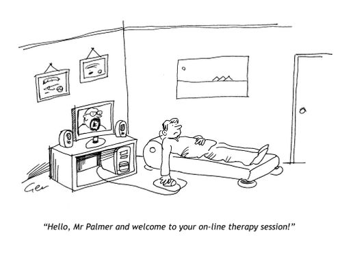 'Welcome to your on line therapy session.'