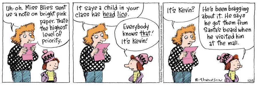 'It says a child in your class has head lice.'