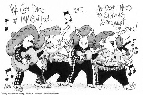 '...We don't need no stinking agreement on guns!'