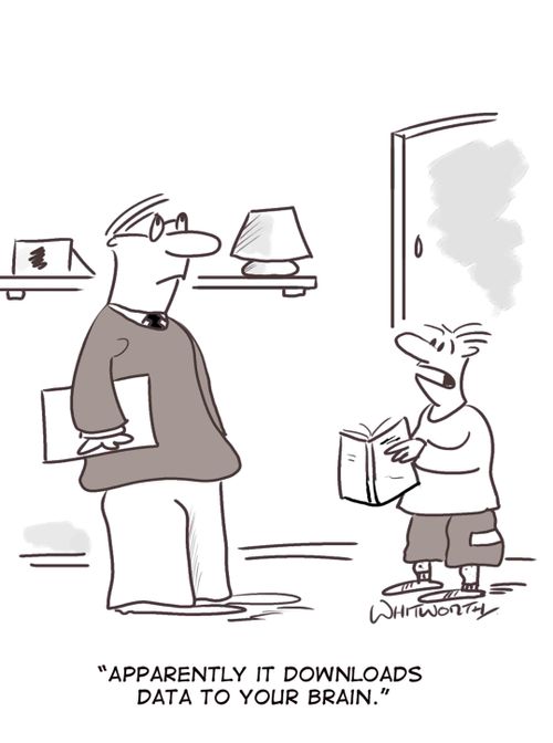 'Apparently it downloads data to your brain.'