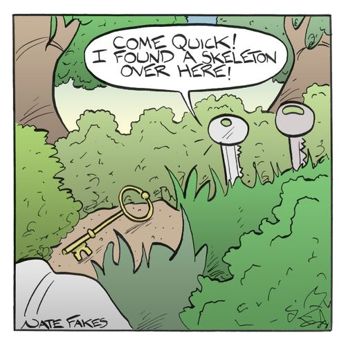 'Come quick! I found a skeleton over here.'