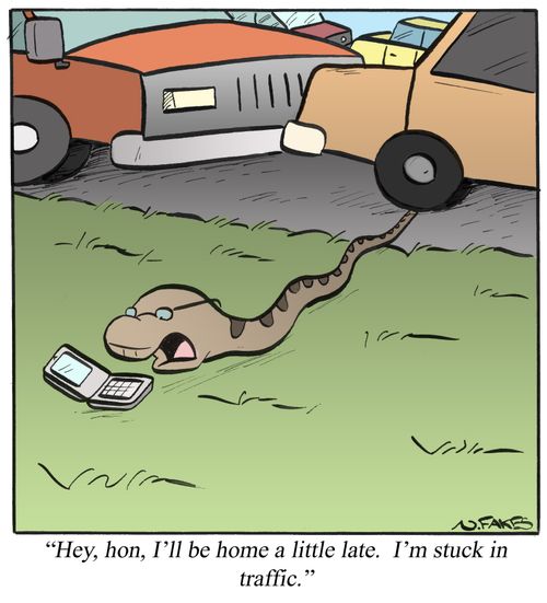 'Hey, hon, I'll be home a little late. I'm stuck traffic.'