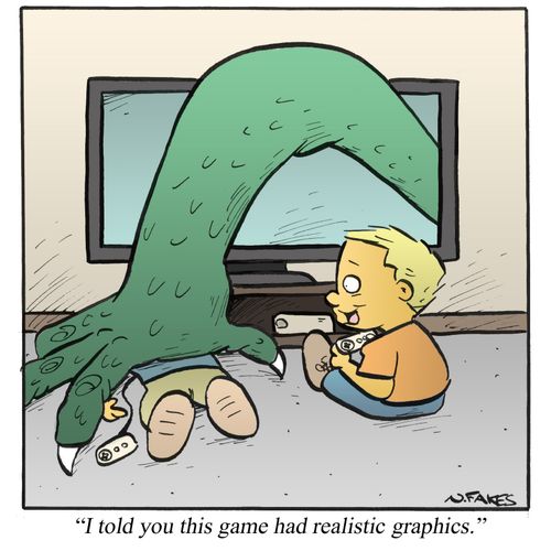 'I told you this game had realistic graphics.'