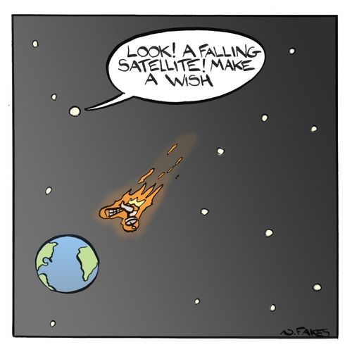 'Look! A falling satellite! Make a wish!'