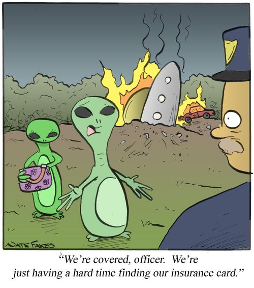 'We covered, officer. We're just having a hard time finding our insurance card.'