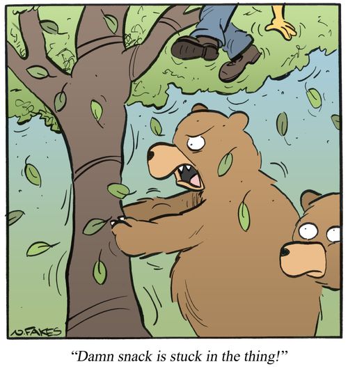 'Damn snack is stuck in the thing!'