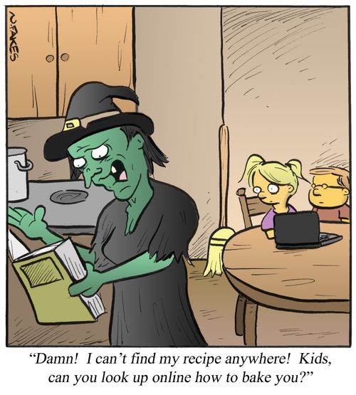 'Damn! I can't find my recipe anywhere! Kids, can you look up online how to bake you?'