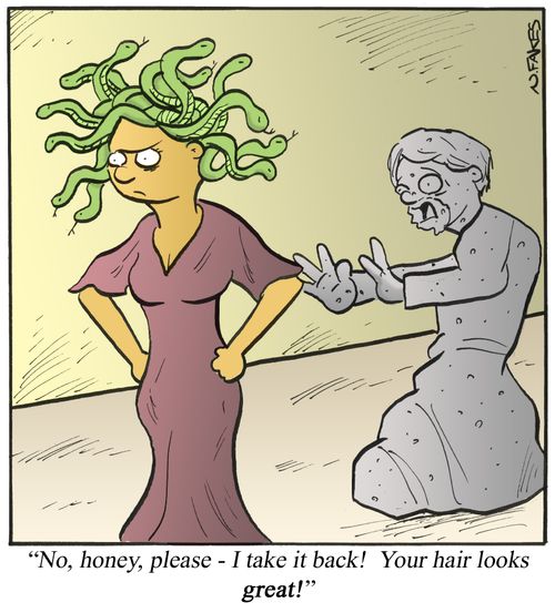 'No, honey, please - I take it back! Your hair looks great!'