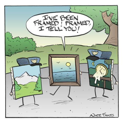 'I've been framed! Framed, I tell you!'