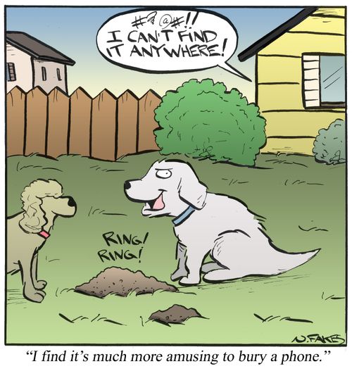 'I find it's much more amusing to bury a phone.'