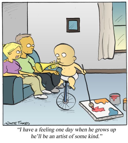 'I have a feeling one day when he grows up he'll be an artist of some kind.'
