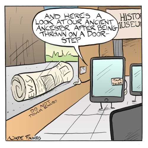 'And here's a look at our ancient ancestor after being thrown on a door step.'