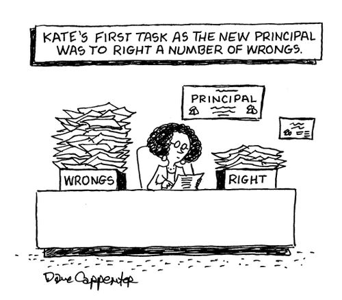 Kate's first task as new principal was to right a number of wrongs.