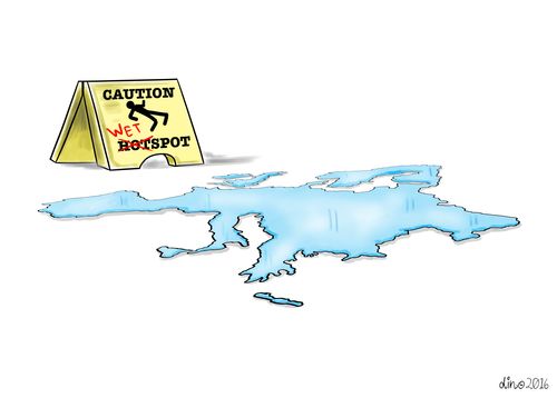 Caution wet spot