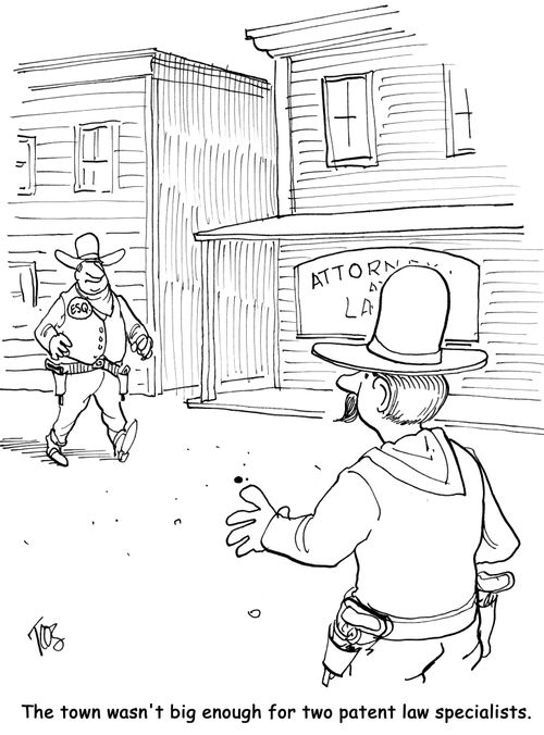 The town wasn't big enough for two patent law specialists.