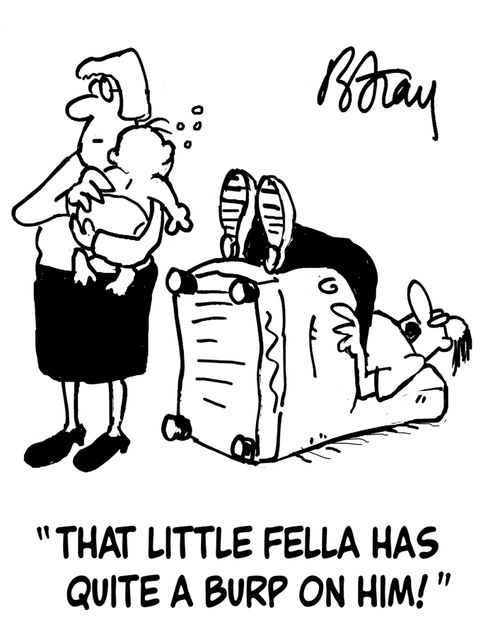 'That little fella has quite a burp on him!'