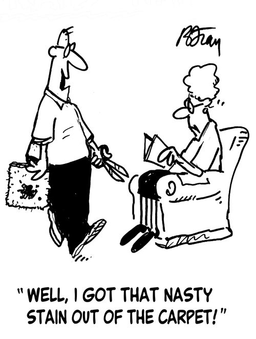 'Well, I got that nasty stain out of the carpet!'