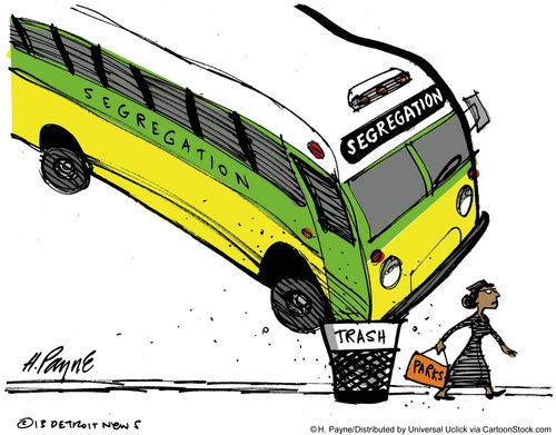 Rosa Parks and the Segregation Bus.