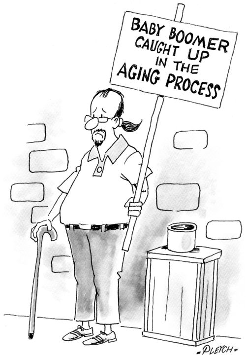 'Baby boomer caught up in the aging process.'
