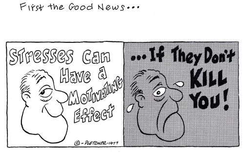 'Stresses can have a motivating effect ... If they don't KILL YOU!